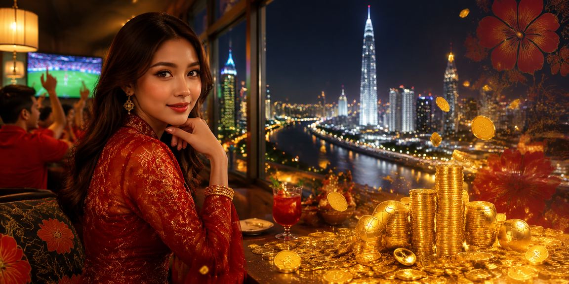 Pengguna di Kuala Lumpur membuat taruhan sukan maya dalam gaya Melayu kontemporari