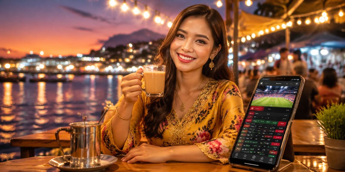 Pemain Malaysia menggunakan telefon pintar untuk main kasino mudah alih secara dalam talian